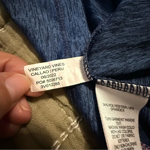 Vineyard Vines Heathered Blue Kids Long Sleeve Tee - Picture 6 of 9